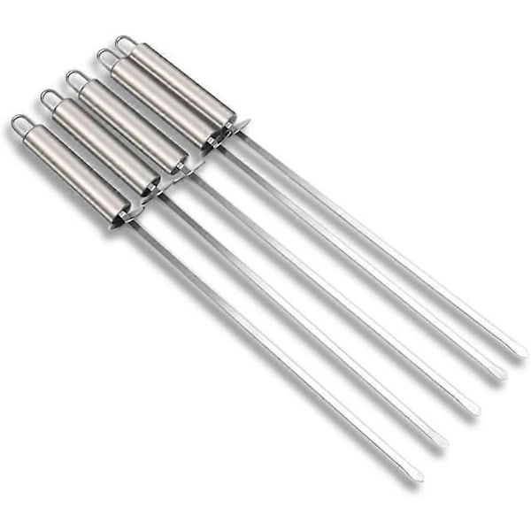Grillspett Rostfritt Stål, Material med 5-pack Grillspett Barbecue, Spettset, Rostfria Grillspett Metallgrillpinnar, för Utomhusgrillning