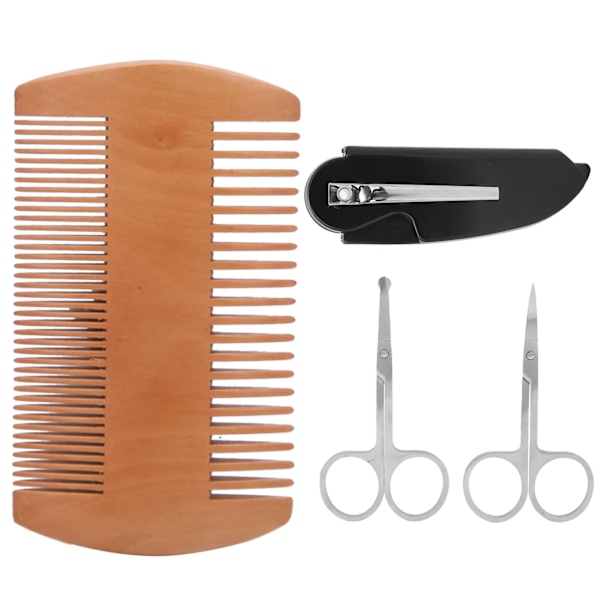 4-i-1 skäggformning styling kit skäggkam mustasch sax vikbar trimningskam