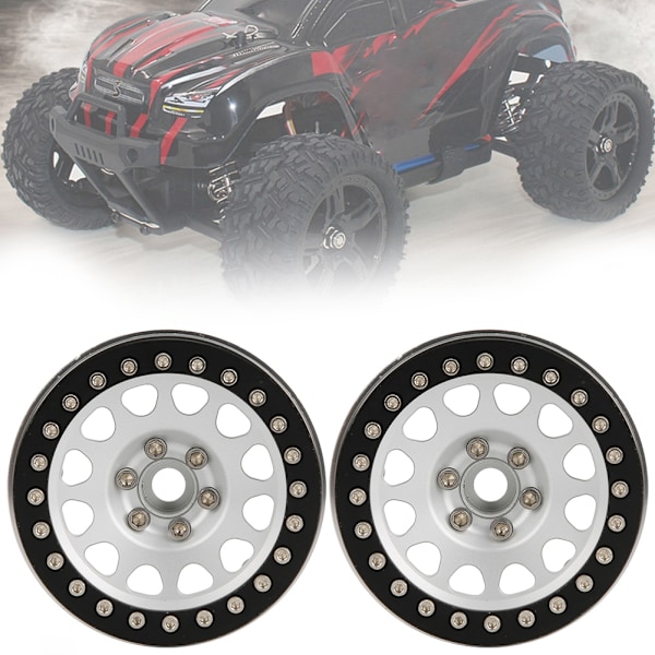 4 kpl 2,2 tuuman metallilukko rengaspyörän napa raskaampi lisävaruste Rock Crawler 1/10 RC musta hopea