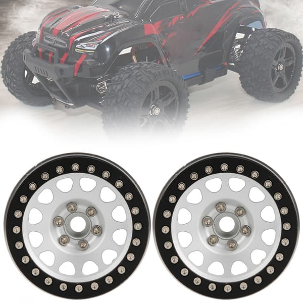 4 stk. 2,2 tommer metalfælg med lås, tungere tilbehør til Rock Crawler 1/10 RC sort sølv