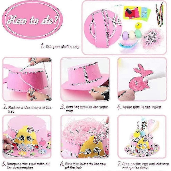 Påskfest Favörer - Gör-det-själv Påskhatt, Påskbonnet Kit - Gör-det-själv Påskbonnet Set - Gör Din Egen Påskbonnet Hatt För Påskpyssel, För Barn