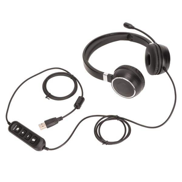 Telefonheadset Multifunktionel Lydstyrkejustering Mikrofon Mute USB PC Headset til Callcenter Virksomhed