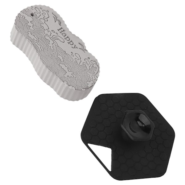 2 stk multifunksjonell kroppsskrubb polygon 3D rask rebound dusjbørste svart grå