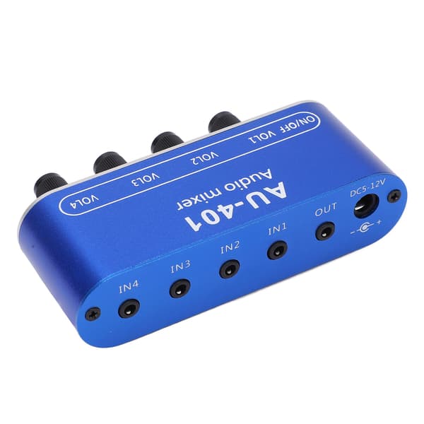 4 Input 1 Output Audio Mixer Stereo Mixing Board Hovedtelefonforstærker DC 5‑12V 3,5 mm Jack