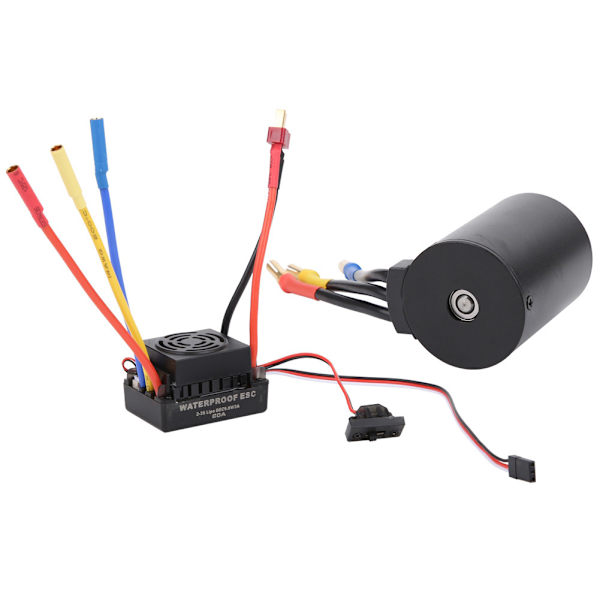 Vedenpitävä harjaton moottori 3650 3500KV 60A ESC-sarjalla 4 mm:n kullatulla banaaniliittimellä 1/10 RC-autoon