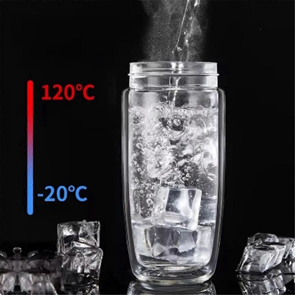 Tykkere Anti-Skålding Glasskopper Vanntett Lekkasjesikker Kopp 320ML, A