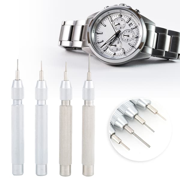 4 stk. rustfrit stål 0.7 0.8 0.9 1.0 Ur Punch Urrem Link Pin Remover Værktøj