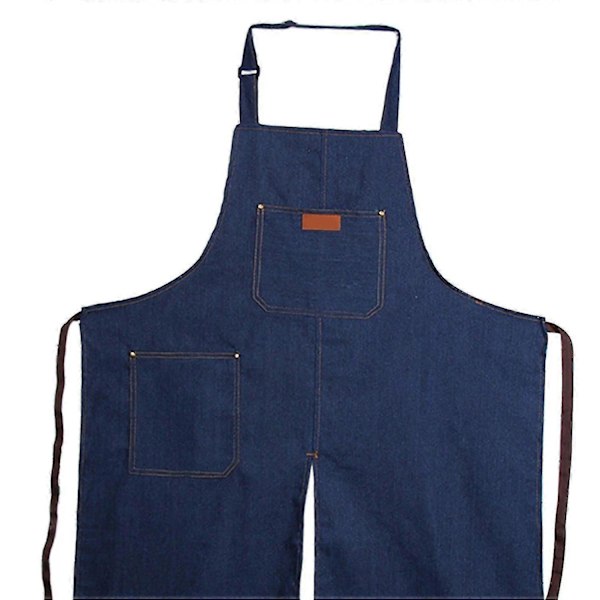 Mote Keramikk Denim Forkle med Splittben Justerbar Nakkestropp For Kunstner