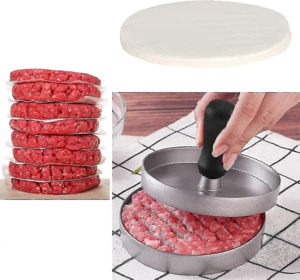 Hamburgerpapper Set Med 500 Ark Runt Bakplåtspapper 11 Cm Vaxpapper, Non-stick Separationspapper För Hamburgerpressar, Frikadeller, Biffar, Stek