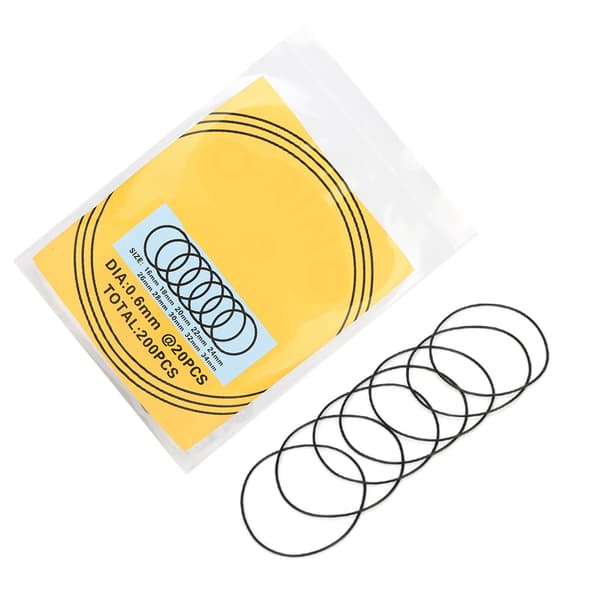 200 st O-ring Vattentät Gummitätning Klocka Baksida Tätningspackningar Reparationsverktyg (0,6 mm)