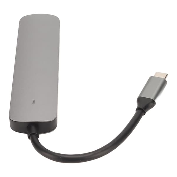 6 i 1 Dockingstation Type C til HD Multimedia Interface USB3.0 USB2.0 Lagerkort Hukommelseskort PD Dockingstation Grå