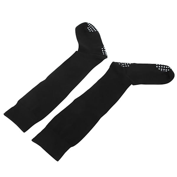 1 par kvinnesokker, fasjonable, høye elastiske knestrømper for yoga, dans, sport, svart