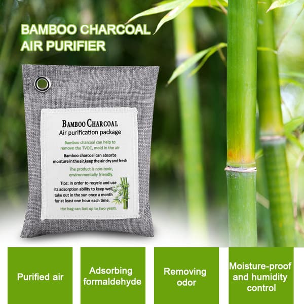 8 färger luftrenande påse aktivt kol bambu luktrenare bil deodorizer grå