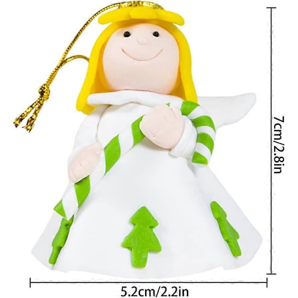2 Pakk Juletrepynt Engel Dukke Anheng Vinget Engel Hengende Ornament Skinnende Ornamenter for Soverom Peis (Gul)