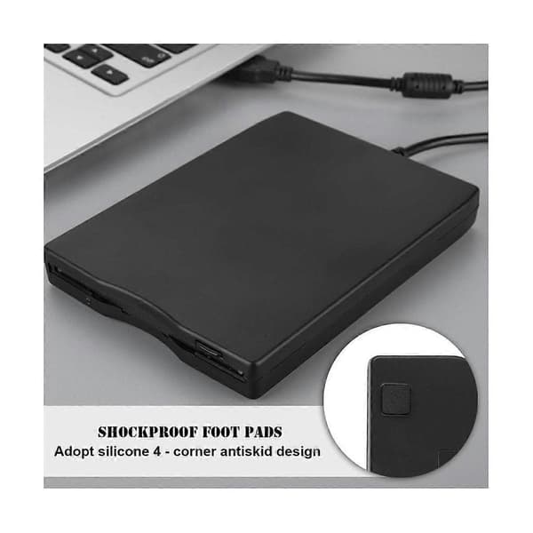 USB Floppy Drive 3.5In External Portable 1.44 MB FDD Floppy Disk Drive for Windows 7 8 200 black
