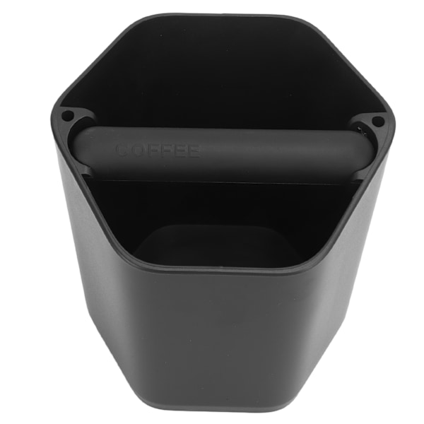 Kaffe Knock Box Stor Kapacitet Kaffe Grounds Knock Box med Knock Bar och halkfri bas Svart