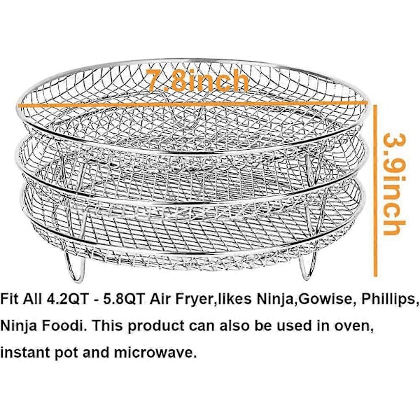 Airfryer Tre Stabelbare Dehydrator Hylder til Gowise Ninja