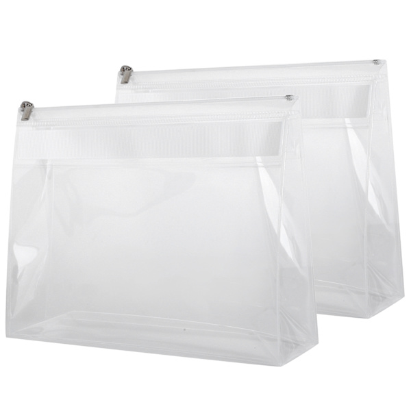 2 stk EVA Transparent Makeup Taske Rejse Bærbar Kosmetisk Toiletartikler Opbevaring Taske Organizer