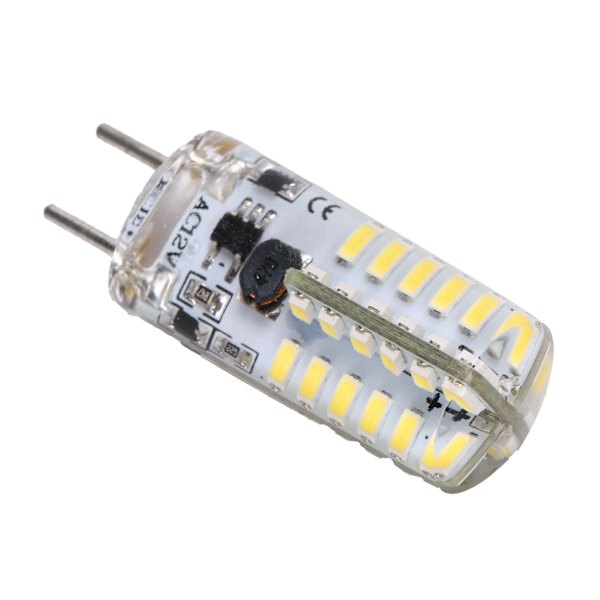 48LED silikonlampa 3W 300LM GY6.35 BiPin-lampa AC12V för ljuskrona taklampa (Kallvit 60006500K)
