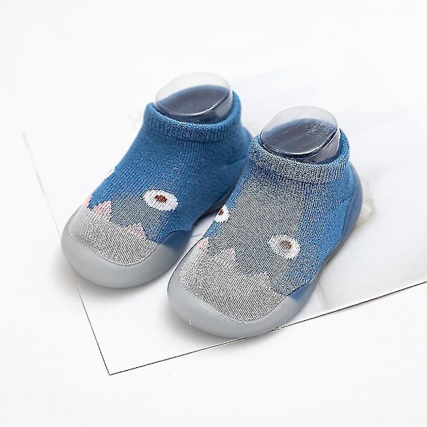 Baby Toddler Pige Non-slip Bomuldsgulvstrømper med Gummisåler Zigzag-B 19-24 Måneder