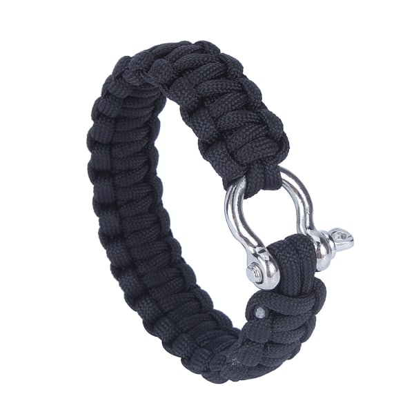 Military 550 Paracord Woven Survival Armband Rostfritt stål Spänne Kit Outdoor