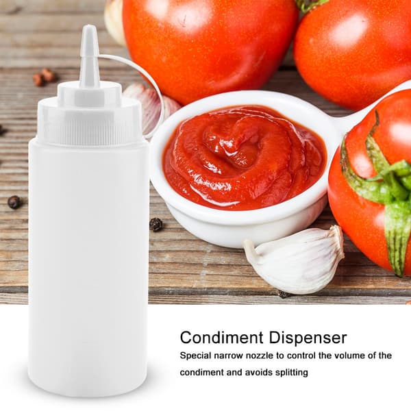 460 ml 10 stk. / sæt plastikkrydderidispenser til sauceoliecremeeddike (hvid)