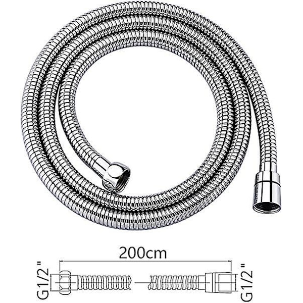 Universell anti-twist dusjslange i rustfritt stål - 2m (G1/2 tommer)