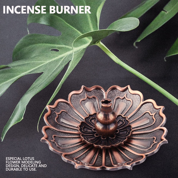 Kobber Røgelseskinne Plade Røgelse Bakke Lotus Flower Modeling Røgelse Brænder Holder