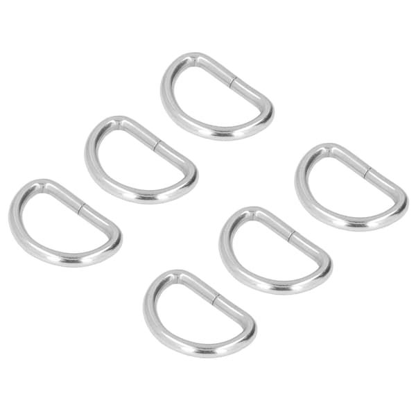100 st D-ringar robusta hållbara glansiga breda applikationer blekfria enkel montering metall D-ringar silver
