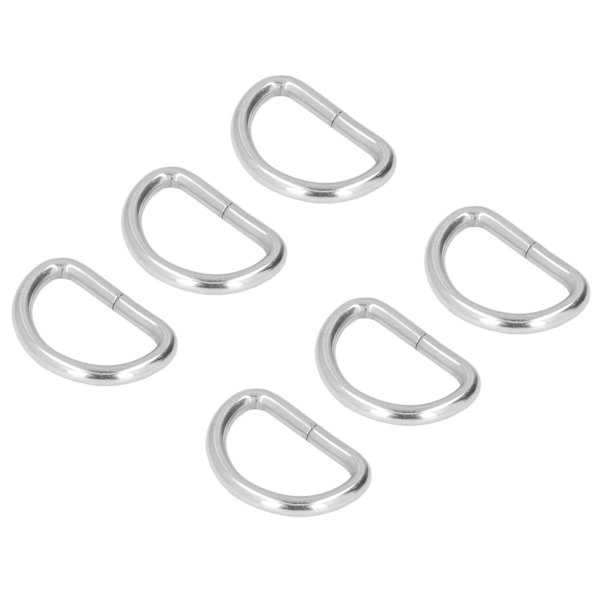 100 stk. D-ringe, robuste, holdbare, blanke, bred anvendelse, farveægte, nem montering, metal D-ringe sølv