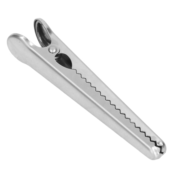 Tätningsklämma Längd 11,6 cm Bekvämt handtag Robust design Invändig tanddesign Köksverktyg Silver