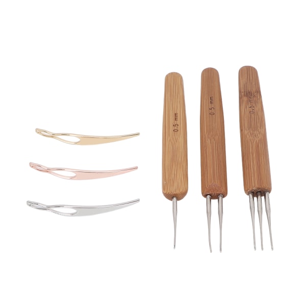 Dreadlock Virknål Set Professionell bärbar hårvävning Flätning Dreadlocks Virknål (0,5 mm Virknål S Dreadlocks Nål)