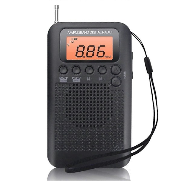 Bærbar Radio Mini Radio Lommeformat FM/AM Digital DSP Personlig Radio med Høyttaler Vekkerklokke & Timer, Håndholdt Radio med Øretelefoner, Støtter Repla