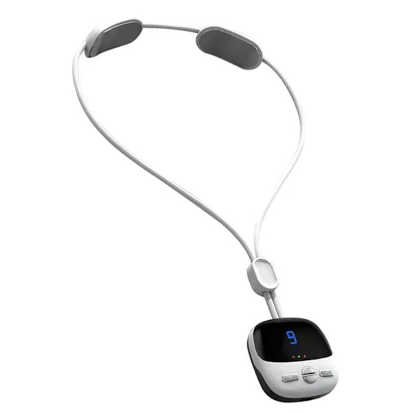 Mini kaulakoru kaulahierontalaite 4 moodia 9 voimaa 3 vaihdetta Hot Compress Dual Pulse älykäs riipus hierontalaite valkoinen