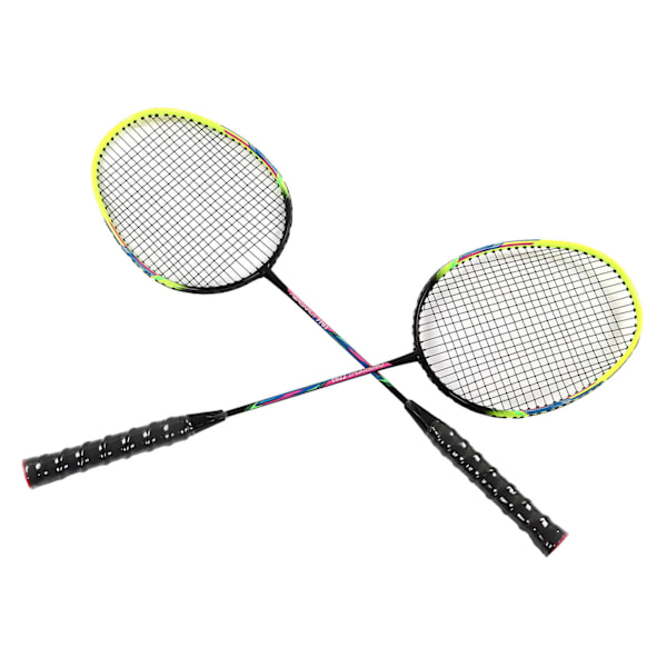 1 par gröna badmintonracketset, modernt, lätt, bekvämt grepp, halkfri badmintonracket