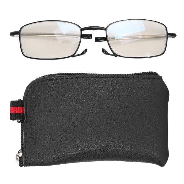 Multifokala blåljusblockerande läsglasögon Vikbara bärbara presbyopiska glasögon (+150 svarta)