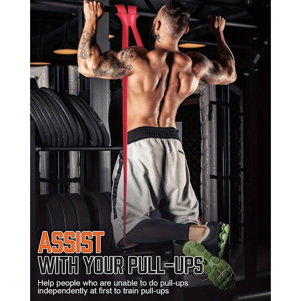 3 st Resistance Band Pull Up Assist Band - Latex Slitstarkt Tränings Loop Band, Stretch Träning Fitnessband för Män Kvinnor, Hemmagym Powerlifti