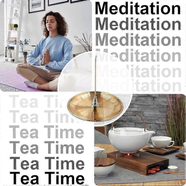 4-i-1 Rökelsehållare för Stickor, Rökelsebrännare i Rostfritt Stål med Askuppsamlare för Heminredning Yoga Meditation