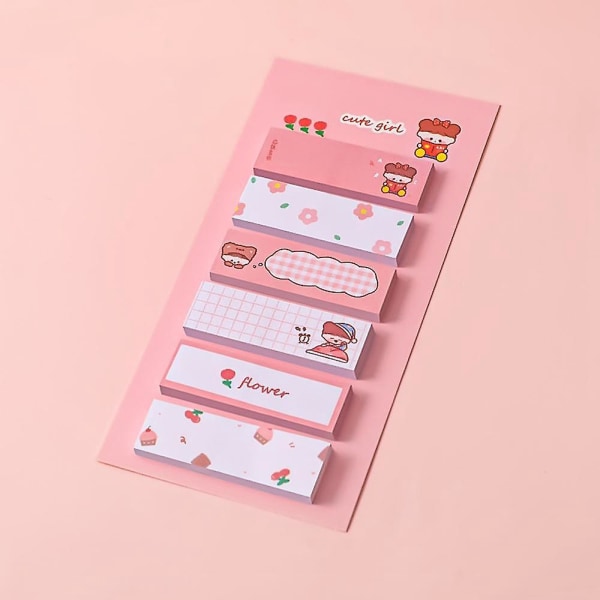Multicolor Cartoon Mini Memo Pad Sticky Notes Set för kontors- och skolmaterial