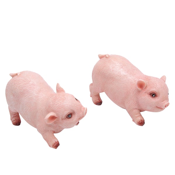 2 stk Landskap Hagemønster Gårdsplass Resin Høy Simulering Smågris Dekorasjon Dyr Gris Ornament