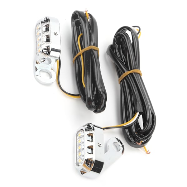 2 st LED-blinkers för motorcykel, transparenta linser, passar till XL 48 72 1200 883 2004-2020, silverpläterat hölje