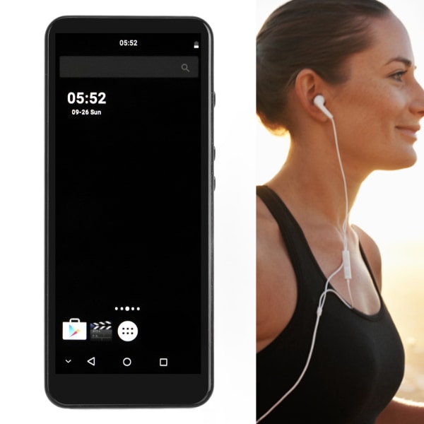 MP4-afspiller Bærbar 5,0 tommer HD Touch-skærm Bluetooth WiFi Musikafspiller til Sports Running Sort