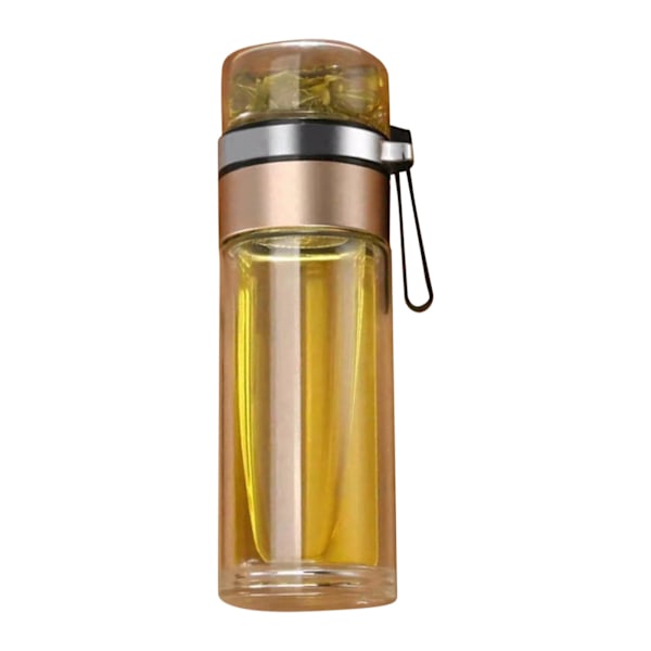 Glas gennemsigtig te flaske bærbar te vand flaske te og vand separation flaske guld
