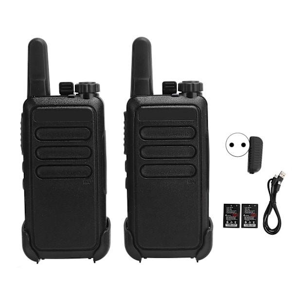 Kannettavat Walkie Talkie USB-ladattavat kädessä pidettävät Walky Talky takaklipsillä 100-240VEU-pistoke 100-240V
