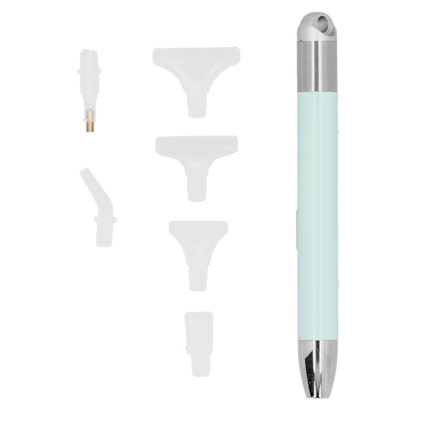 Diamantmaleri Pen Belysning USB Genopladelig DIY CrossStitch Håndværk Værktøjer 6Pcs Spids (Matcha Grøn )