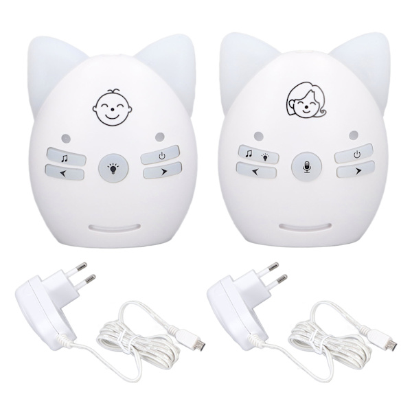 Trådløs lyd babymonitor anti-interferens lydkvalitet klar trådløs monitor for baby 100‑240V EU-plugg