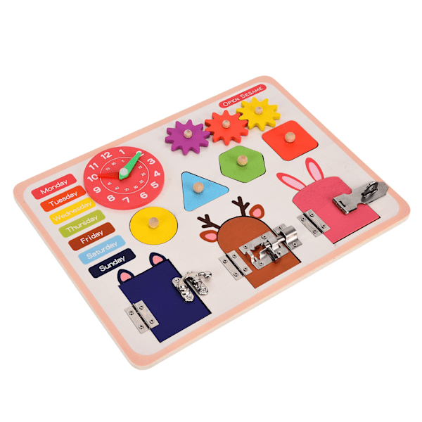 Kiireinen lauta esikouluopetus Montessori-lelu perus elämän taitoja ja hienomotoriikkaa varten (JQN- Smart Fun Busy Board )