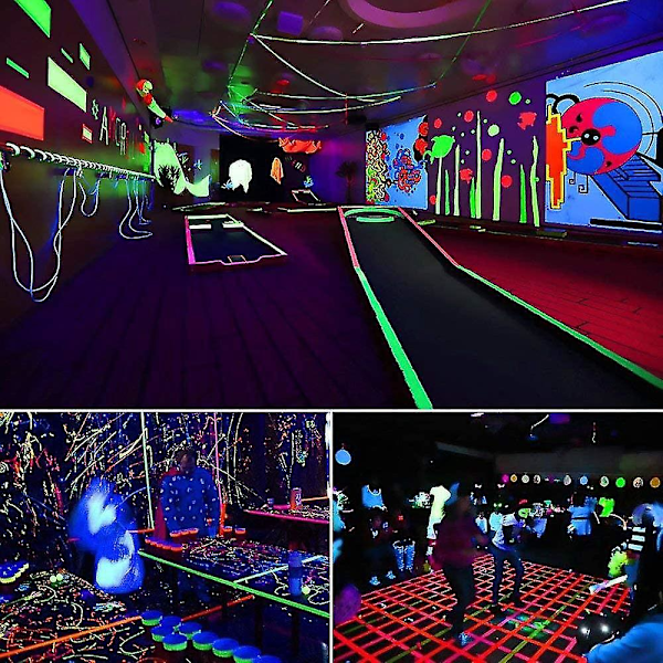 6 Ruller UV Fluorescerende Neon Blacklight Tape, Gaffer Tape, Blacklight Reaktiv