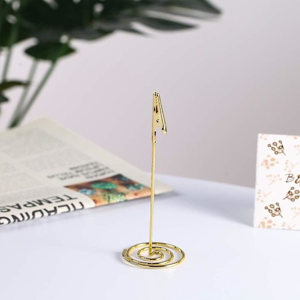 12 stk. Guld Pladskort Holdere Memo Clips Foto Bordnummer Stativer
