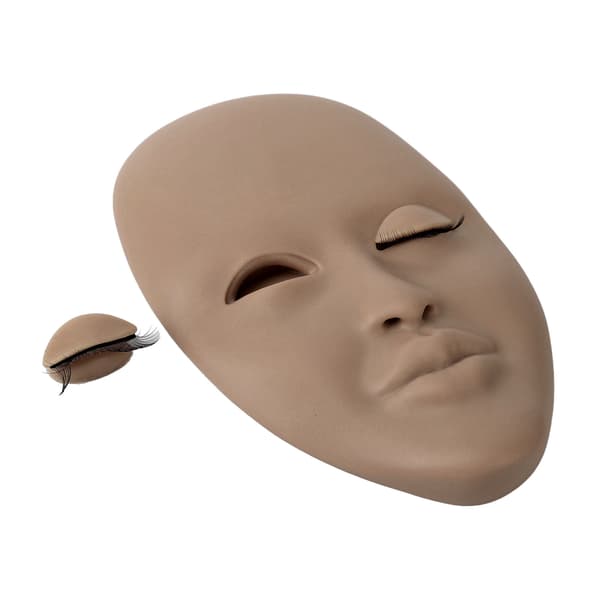 Lash Mannequin Head Eyelash Extension Practice Mannequin Makeup Mannequin Head for Beginner Dark Brown